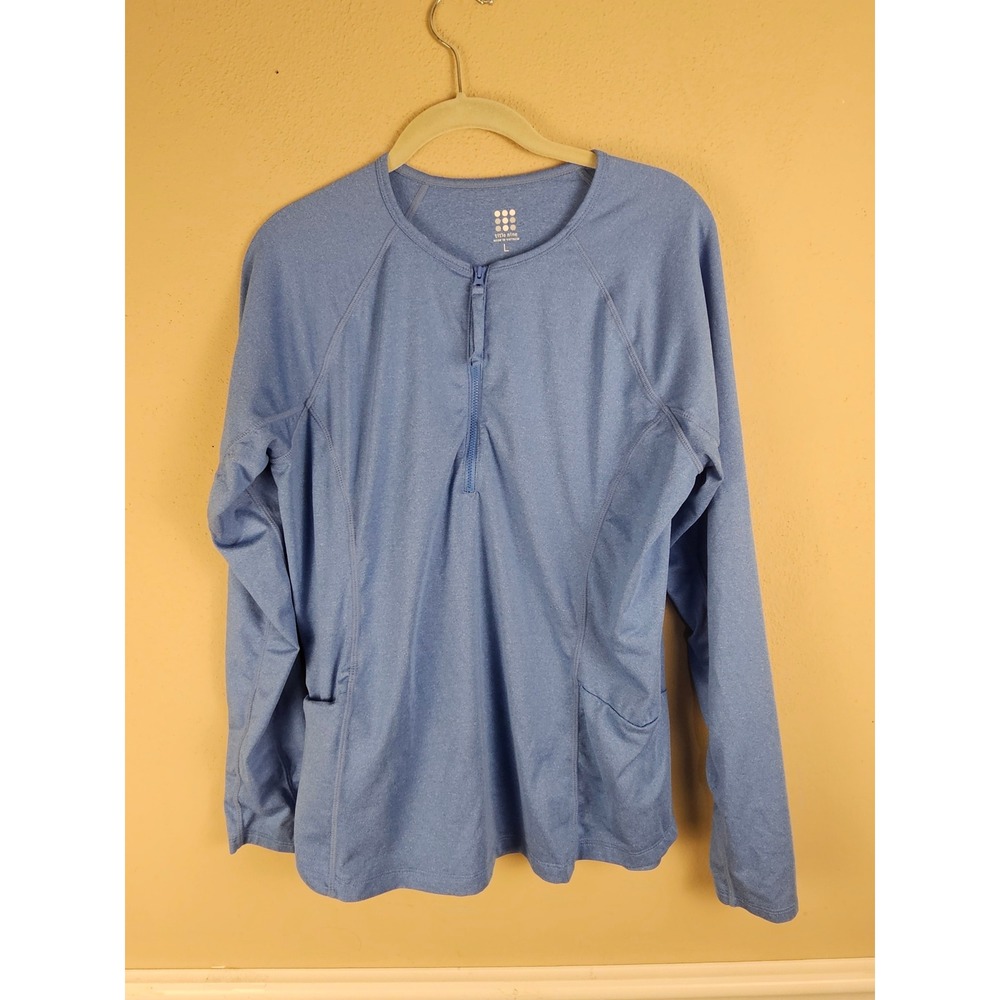Title Nine Womens Blue Sunbuster 2.0 1/4 Zip Long Sleeve Sun Shirt Large